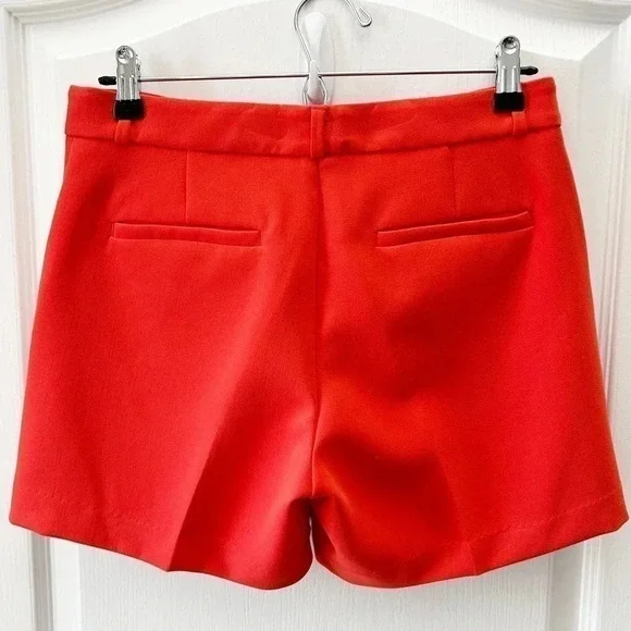 Banana  Republic Tailored City Shorts Stretch Crepe Orange Size 0 NWOT - Picture 6 of 16